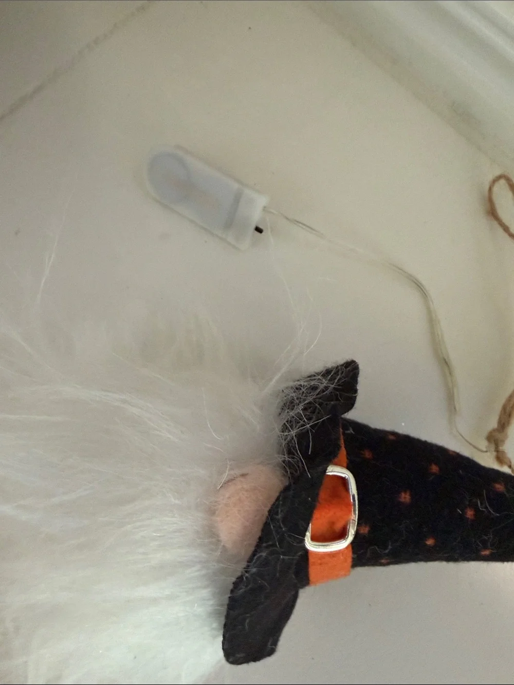 Holiday Halloween Witch Hat Gnome Garland - Black and White